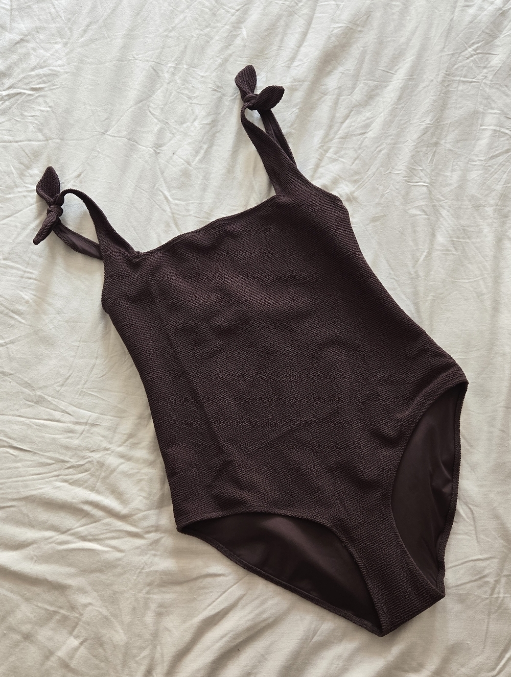 & Other Stories Textured Bow Tie Swimsuit